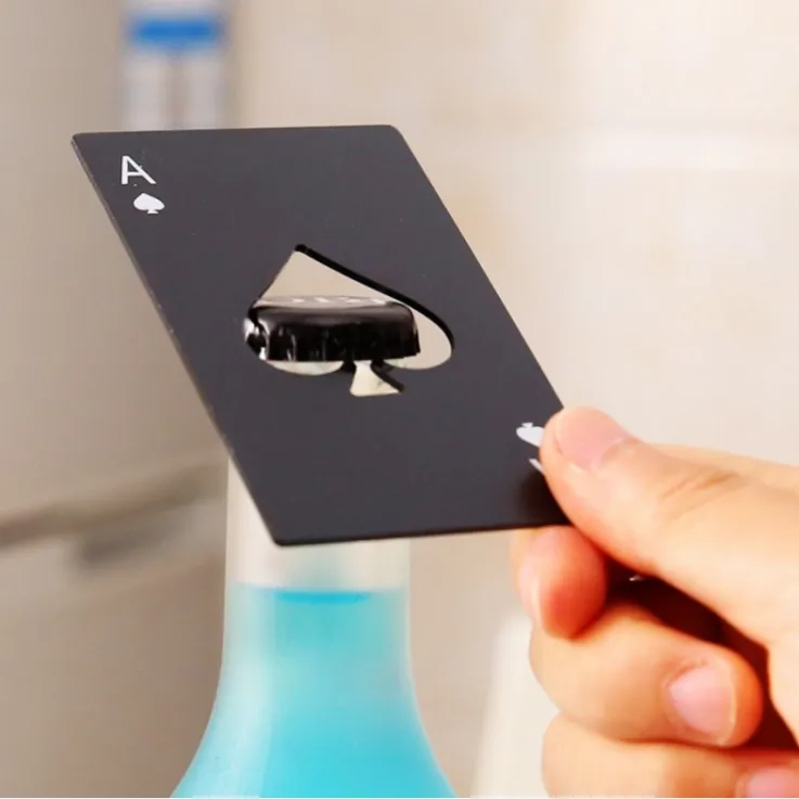 Bottle opener ( Ace of spades ) - stainless steel - Black